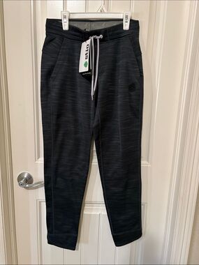 NWT STIO Black Heathered Drawstring Joggers